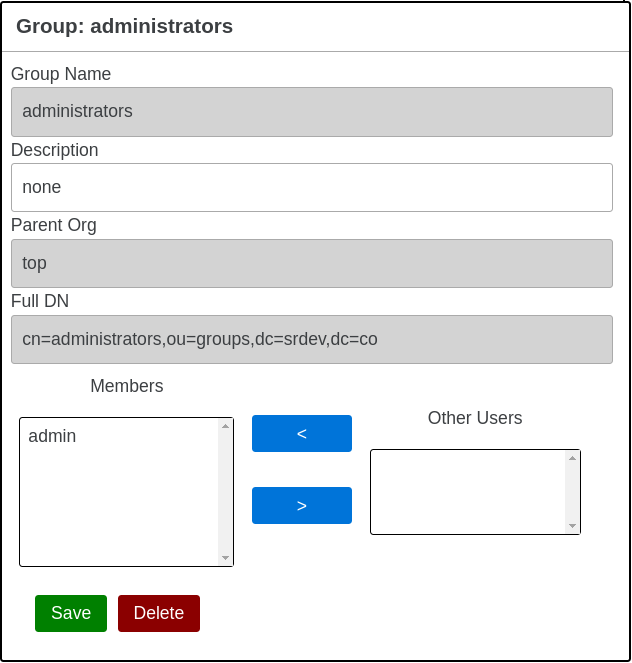 Group Management Dialog